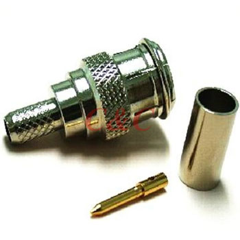 Mini-UHF Straight Plug Crimp Push-on (No thread) for RG58u , RG58A/u , RG141A/u